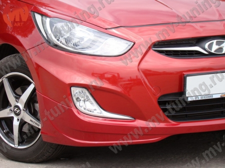 АБС-пластик Реснички на фары Hyundai Solaris(2010-2013) var№2 фигурные